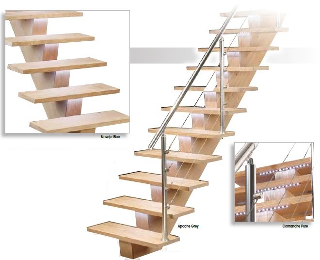 Design trap met ledverlichting onder de trede. zeer mooie trap Kalea 