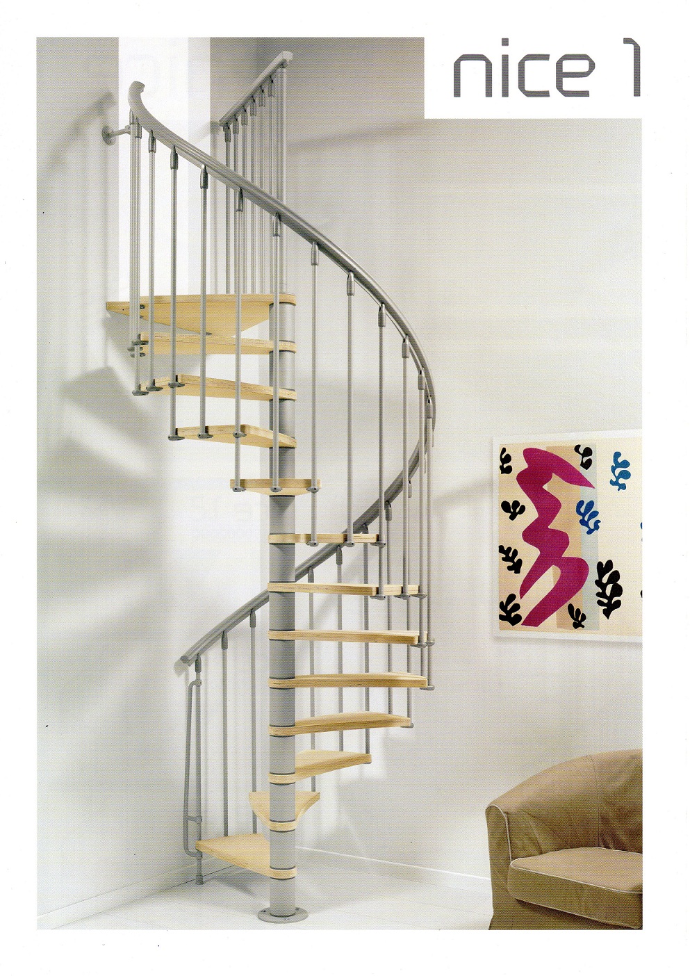 Stalen trap de Nice 1 van arke trappen uit Italie Nice 1