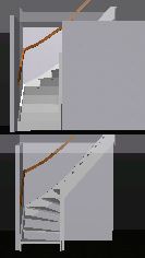 Onderkwart trappen in 3D